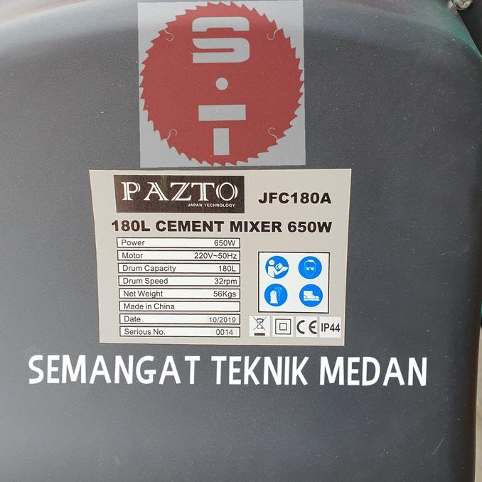 MESIN MOLEN PENGADUK ADUK SEMEN MINI LISTRIK CONCRETE MIXER 180 LITER