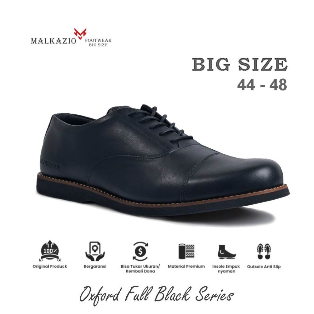 Pantofel Premium Malkazio - Oxford Big Size Series Sepatu Pantofel Pria Ukuran Jumbo Besar 44 45 46