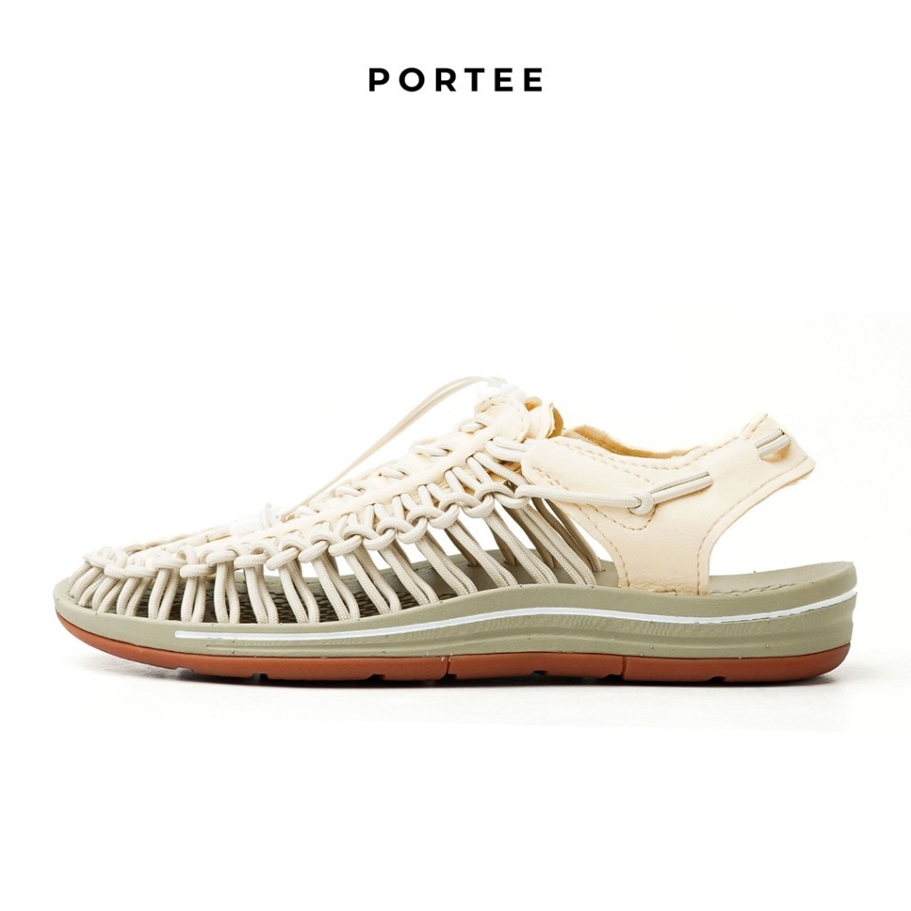 Pantofel Premium Sandal Pria Portee Goods Loom Sandal Beige