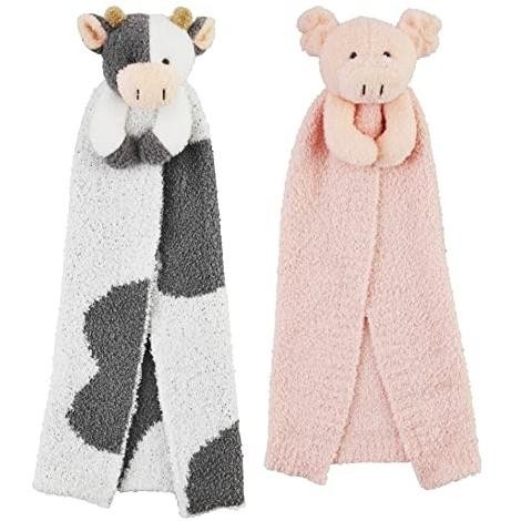 Mud Pie Childrens Farm Lovey Blanket, Pig