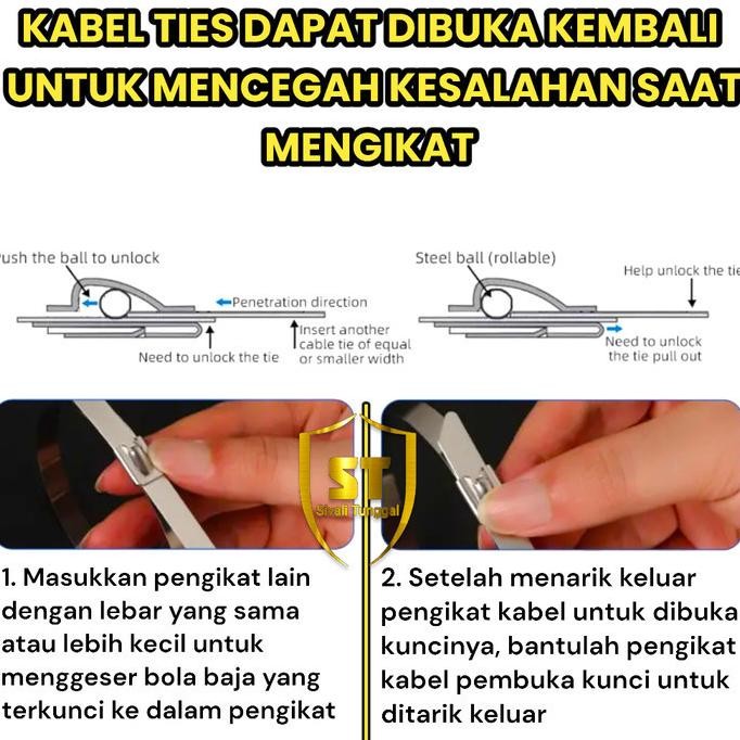 

Yt- Kabel Ties Lebar 7,9Mm Stainless 304 Panjang 35/40/45Cm Tali Pengikat Hemat