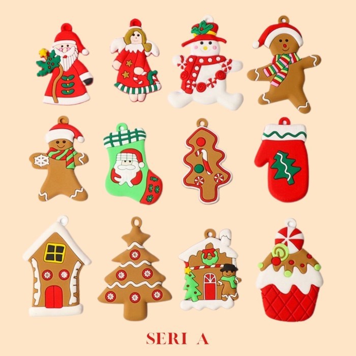 

NEW! Christmas Gingerbread Hanging Tree Decoration 12 pcs Dekorasi natal - Warna SERI A Limited