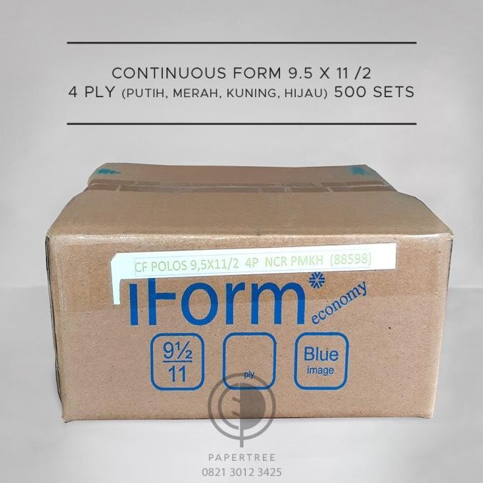

NEW CONTINUOUS FORM i-Form Econo 4 PLY 9.5 x 11 atau 9.5 x 11 /2 (bagi 2)