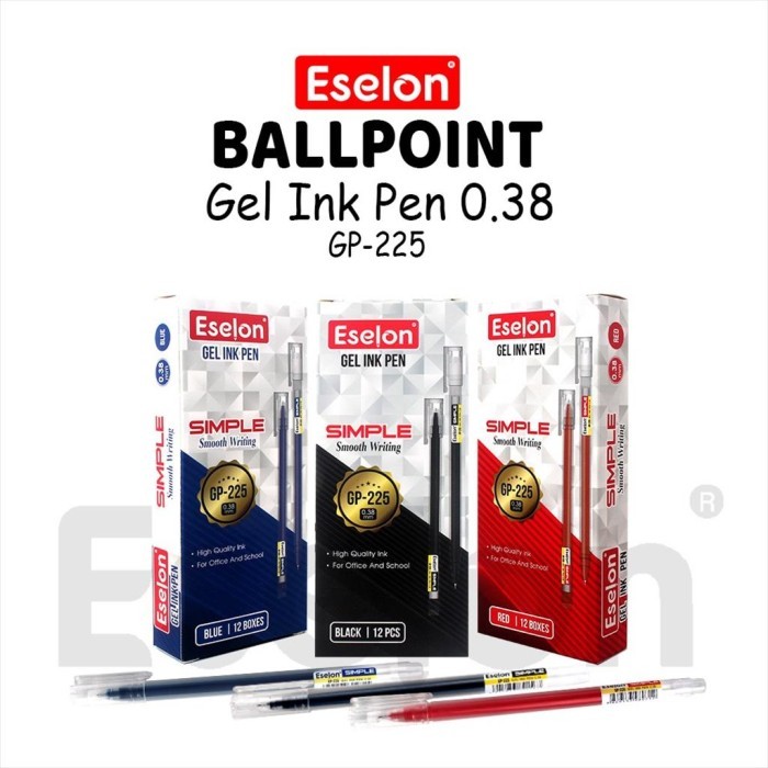 

Terbaru 12pcs Pulpen Gel Simple ESELON GP-225 / 1 pak Pulpen Gel Office 100% ori