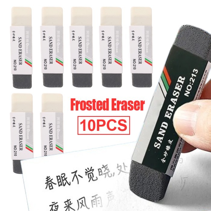 

Terbaru 1-5PCS Matte Frosted Eraser For Ballpoint Pen Gel Pen Pencil Erasers Office School