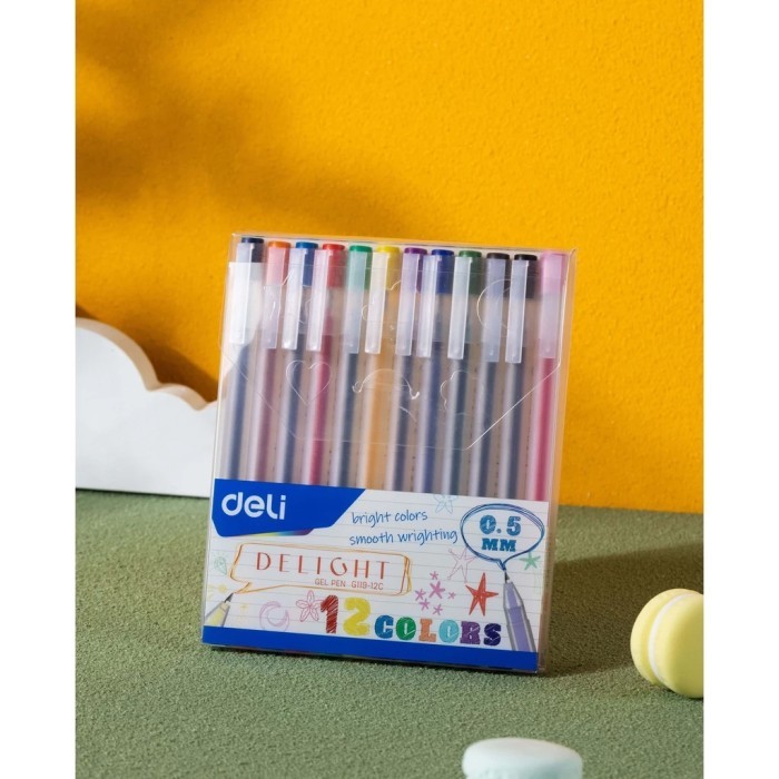 

Terbaru 12 Pcs Pulpen Deli School Kantor Gel Pen 0.5 Mm Penulisan Halus EG119 100% ori