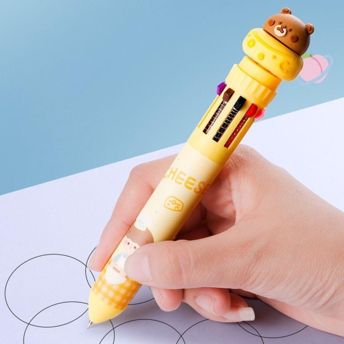 

Terbaru Lakamier 10Warna Ballpoint Hadiah Kreatif Sekolah Kantor Supply Pena 100% ori