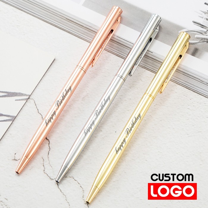 

Terbaru Metal Ballpoint Pen Rose Gold Pen Custom Logo Advertising Ballpoint Pen Lettering Engraved