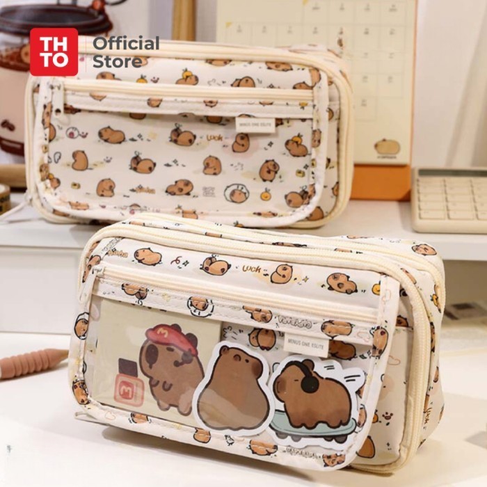 

Terbaru Good Quality Thto Layer Tas Tempat Pensil Case Pouch Anak Sekolah Capybara Transparan Pvc