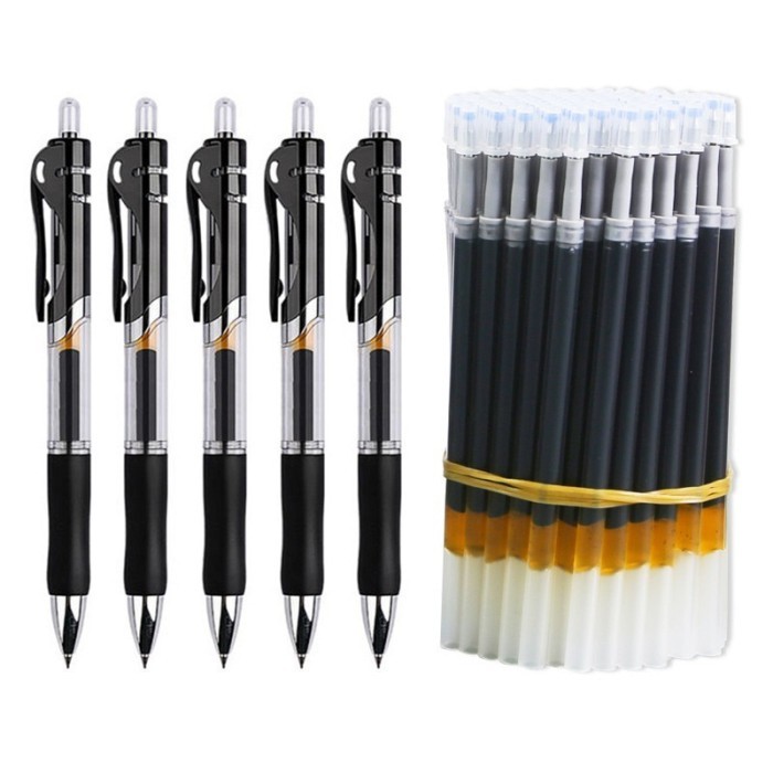 

Terbaru Retractable Gel Pens Set Black/red/blue ink Ballpoint for writing 0.5mm refills Office