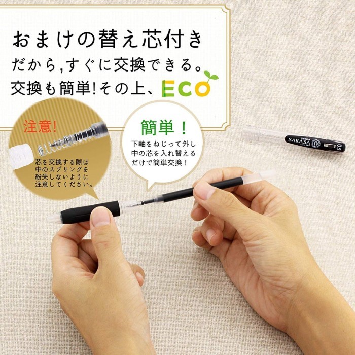 

Terbaru Zebra Sarasa Clip 0.5mm Black Retractable Gel Pens Ballpoint for Writing Refills Office