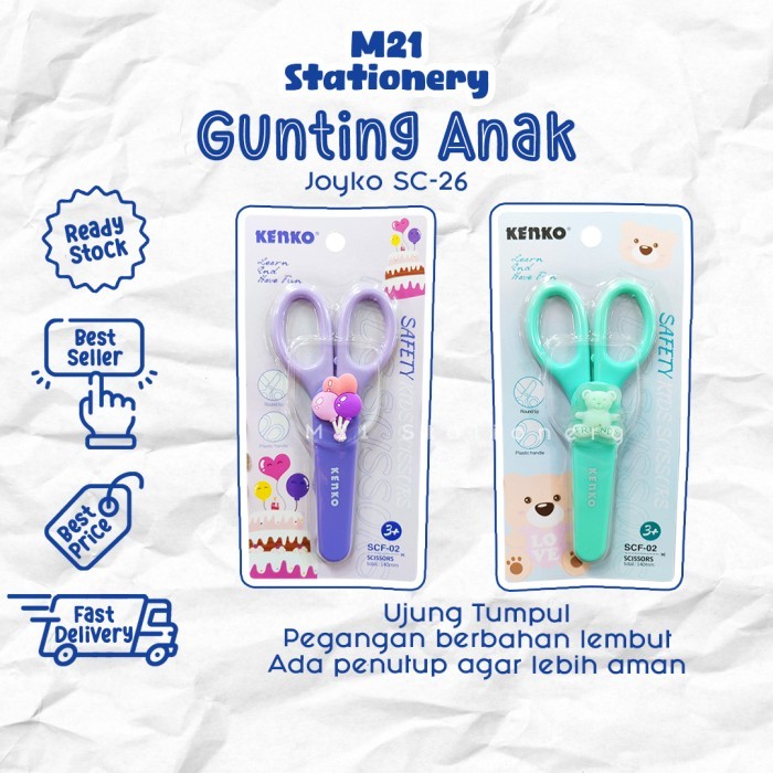 

Terbaru GUNTING ANAK KENKO SCF-02 / GUNTING AMAN UNTUK ANAK MINIMALIS SCF02 MOTIF LUCU ALAT POTONG