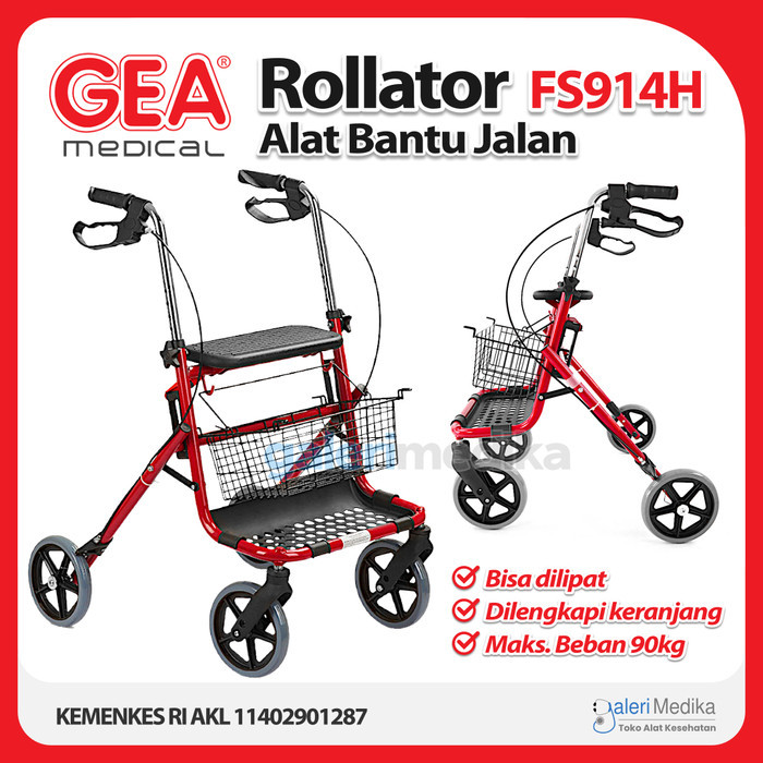 Cuci Gudang Walker Rollator Gea Fs914H / Fs 914 H - Alat Bantu Jalan