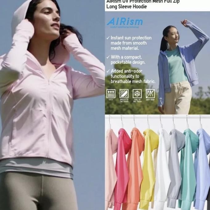 UNIQLO AIRISM UV PROTECTION MESH ZIP JACKET HOODIE