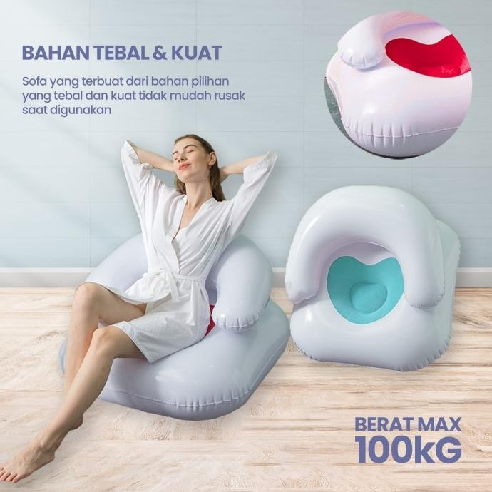 Sofa Kursi Angin Santai Bean Bag Inflatable Single Bulat