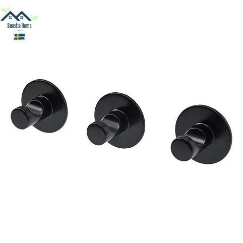 PENGAIT DINDING (3PCS) GANTUNGAN TEMPEL BAHAN ALUMINIUM - HITAM | ORI 0411T