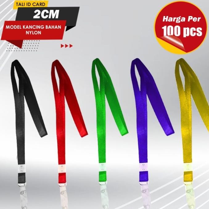 

TERBARU - TALI ID CARD 2CM MODEL KANCING BAHAN NYLON isi 100 pcs