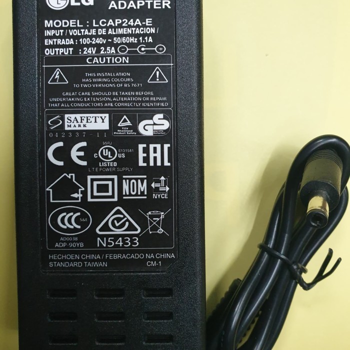 ADAPTOR UNTUK TV LG - LED .24 VOLT 2.5AMPER
