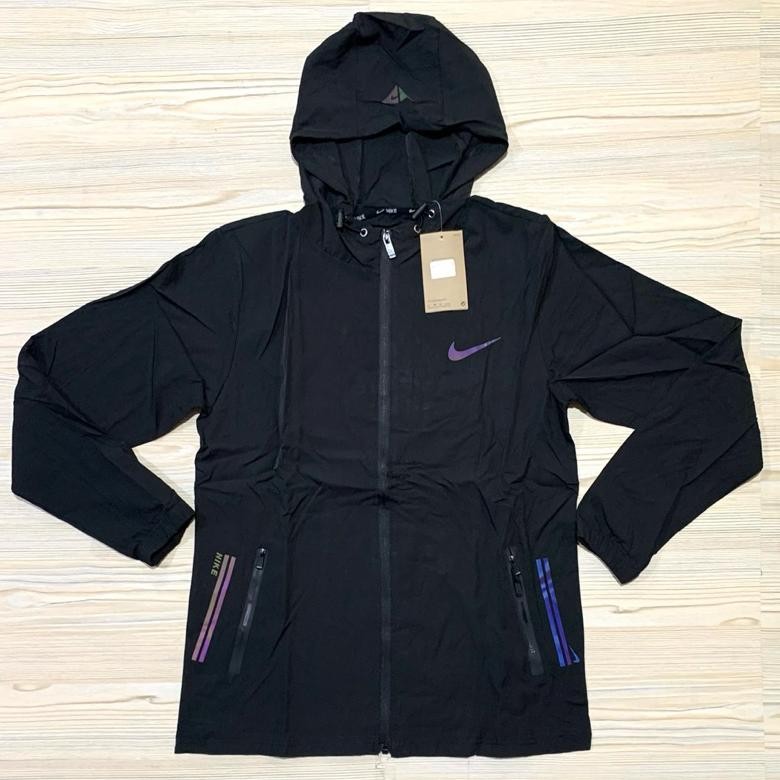 Promo Jaket Micro Nike Import Premium Lengan Panjang Topi Kupluk Hoodie Parasut Olahraga Man Running