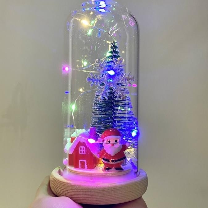 Glass Dome LED Lampu Glassdome Natal Santa Dekorasi Pajangan Christmas GS