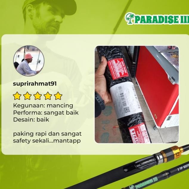 Joran Paradise Iii Carbon Solid Joran Pancing 1 Dapat 3 Section