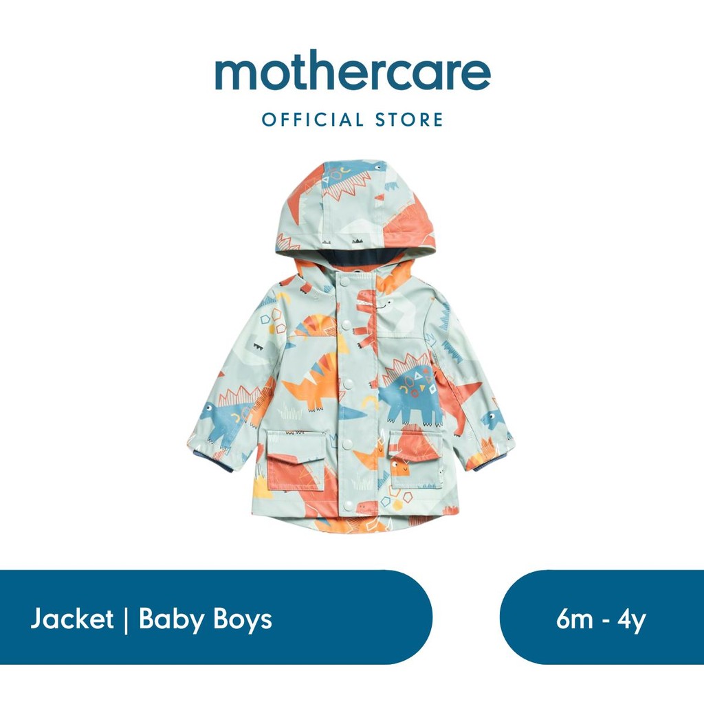Mothercare Green Dinosaur Mac Coat - Jaket Bayi Laki-laki (Hijau)