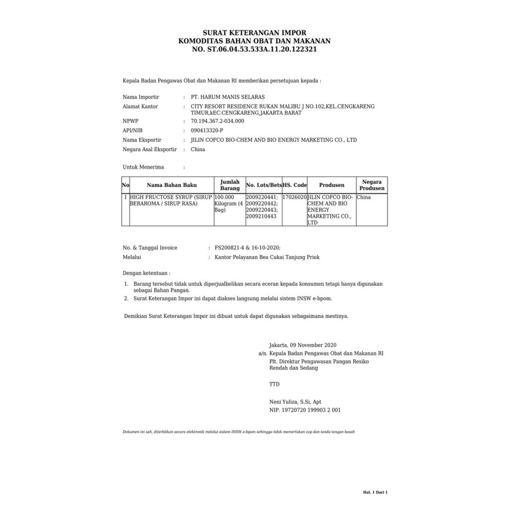 

Gula Cair Fructose 30Kg / Fruktosa Simple Sirup Jagung 30 Kg Barangbaru