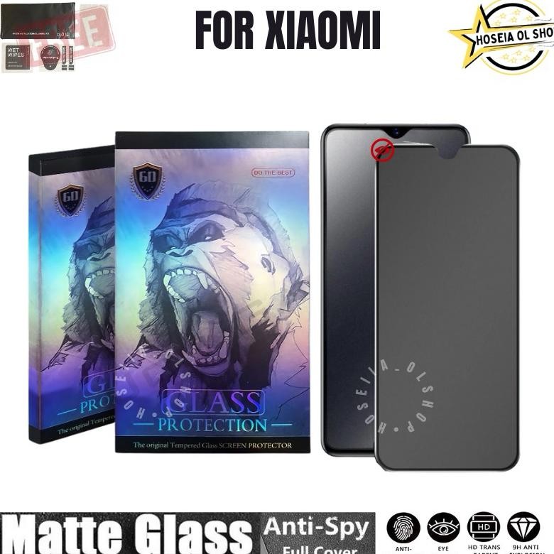 Pj - Tempered Glass Gorilla Matte Spy Xiaomi Redmi Note 13/13 Pro/13 Pro 5G/12 Pro/12 Pro 5G/12/11 P