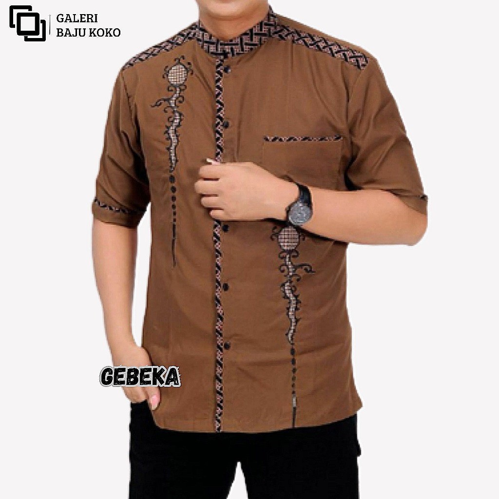 Atsan Kemeja Murah Kemko Muslim Pakian Kekinian Pendek Khoko Cowok Bahan Adem Buju Pakaian Casual Mu