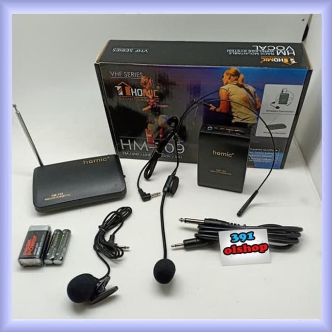 Mic wireless Mic Senam Mic imam masjid kancing jepit bando Homic HM709