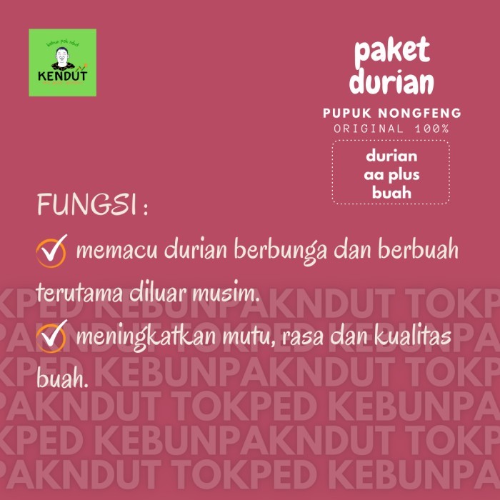 Paket Pupuk Nongfeng Boster Booster Tanaman Pohon Buah Durian Duren Diskon