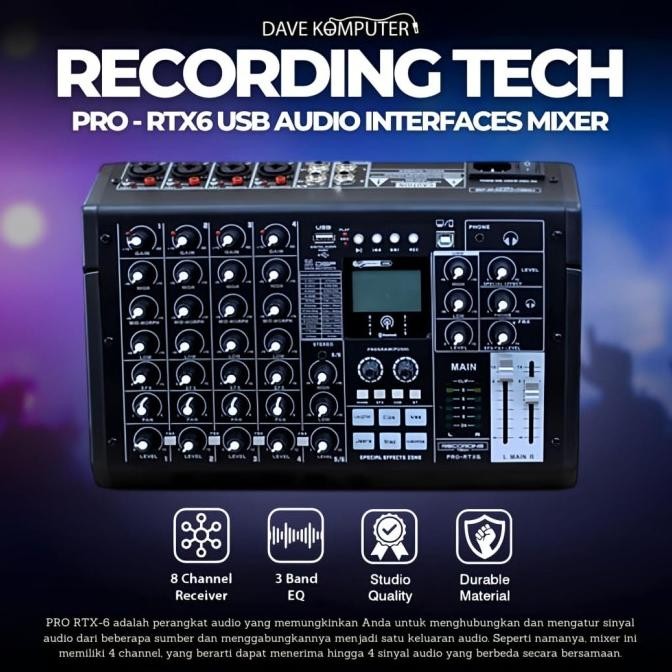 RECORDING TECH PRO RTX6 RTX-6 PRO-RTX6 USB AUDIO ANALOG MIXER