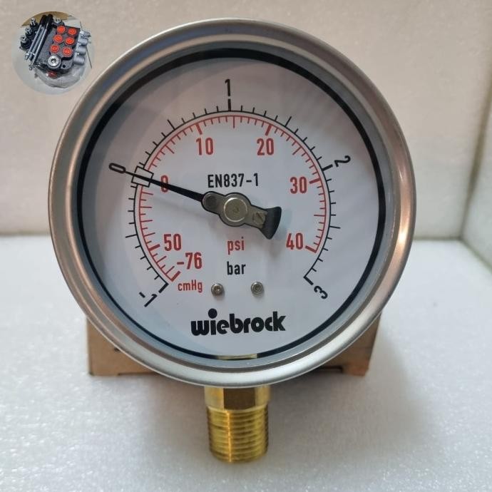 3 BAR COMPOUND GAUGE 4 INCHI WIEBROCK // VACUUM GAUGE 4 INCHI -1 BAR. 3 BAR WIEBROCK 0411T