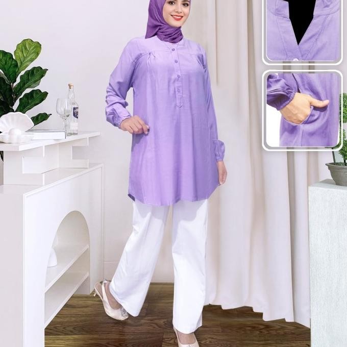 BLOUSE POLOS VISCOSE JUMBO LILAC