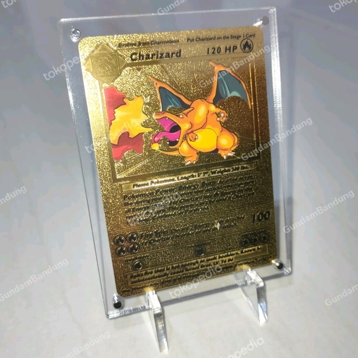 Charizard Gold Plated Coating Pokemon Card Kartu Studio Import Tcg 1St Diskon