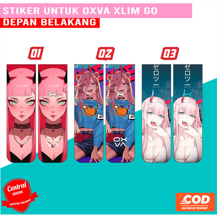 *2Buah* Oxva Xlim Go Depan Belakang 01 Garskin Wrap Stiker Custom Order Dan Bukan Case