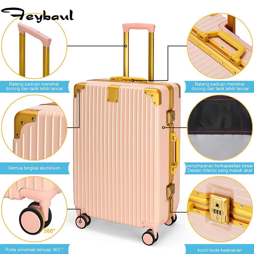 XENIAR FEYBAUL A977 24 INCH KOPER  A977 22/20 INCH TAS TRAVEL BAG TAS KOPER KABIN KOPER PRESIDENT AN