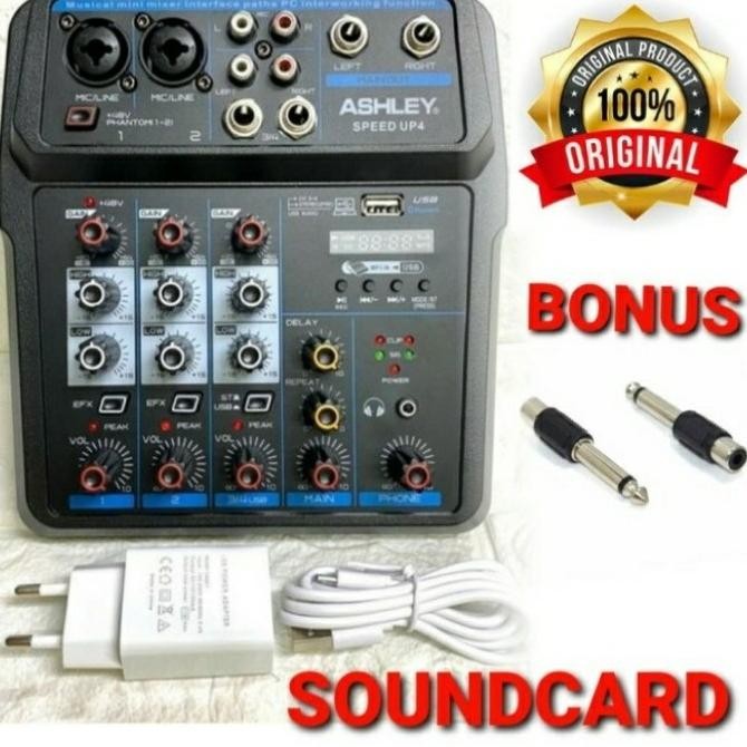 AUDIO MIXER 4 CHANNEL ASHLEY SM 402 BONUS 2 JACK OUTPUT