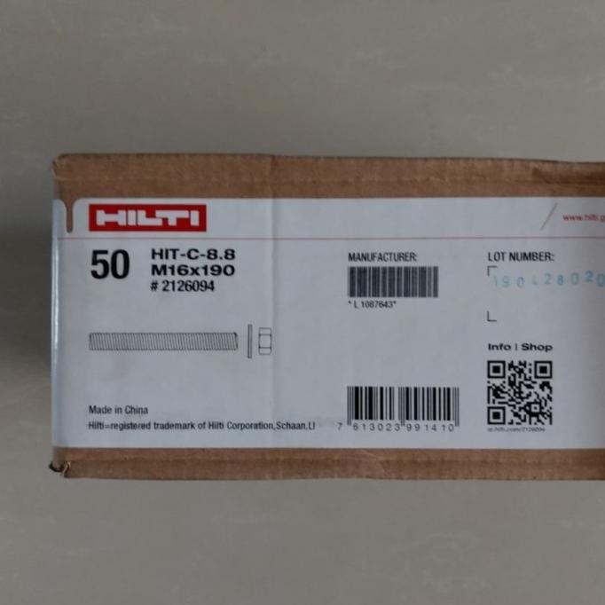 ANGKUR HILTI HIT C M16X190 GRADE 8.8 0411T