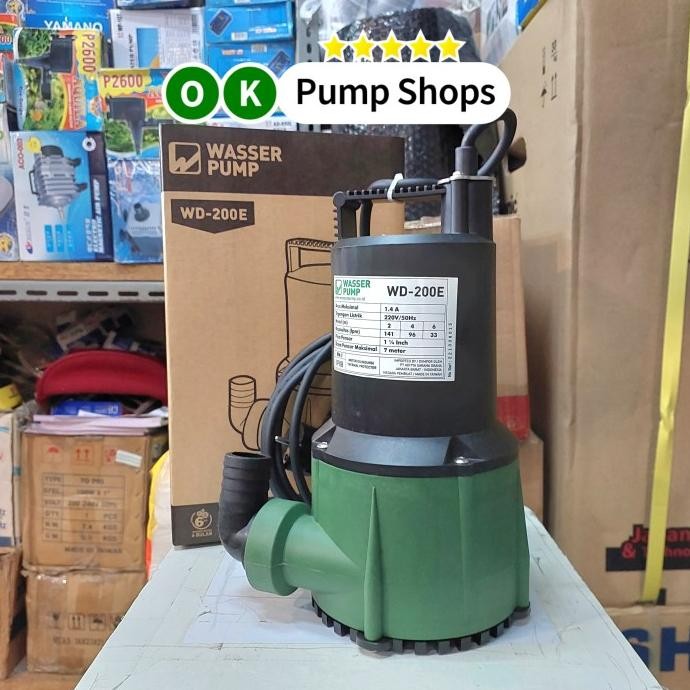 WASSER WD 200 E POMPA CELUP KOLAM SUBMERSIBLE NON OTOMATIS 200 WATT
