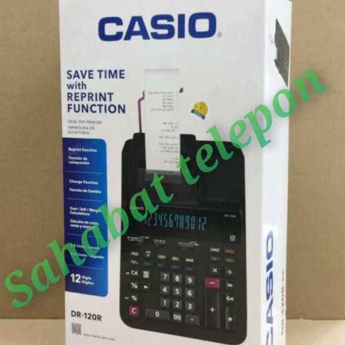 

NEW Kalkulator Save Time with Reprint Function CASIO DR-120R-BK