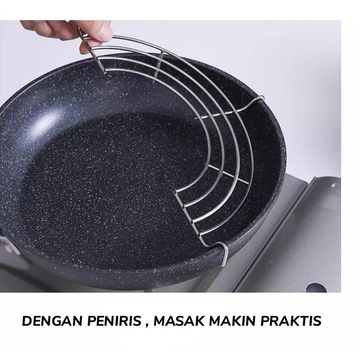 Es Rak Tatakan Saringan Panci Wajan Tirisan Peniris Minyak Goreng Tirisan Teflon Panci Gorengan