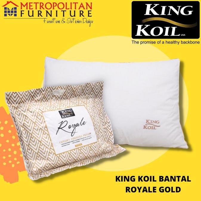 Bantal KING KOIL Royale Pillow Gold Polyester Fiberfill KingKoil Ori