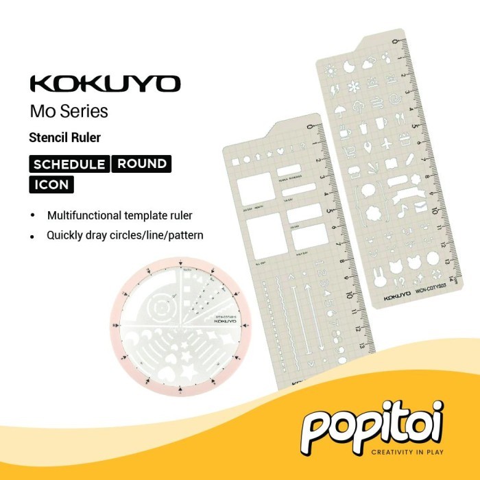 

Terlaris Kokuyo MO Series Stencil Ruler Penggaris Icon Bujo Journal Planner SALE