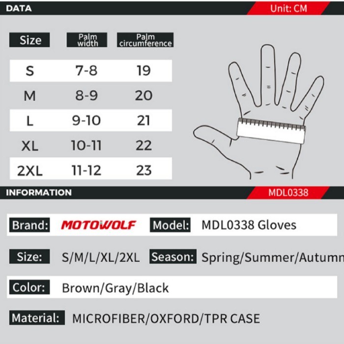 Motowolf Gloves Motor Full Finger Sarung Tangan Motor Touch Screen