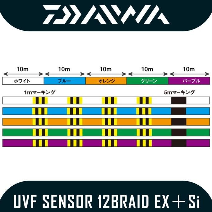 Senar Pancing PE Daiwa UVF Saltiga Sensor 12 Braid ExSi 300m