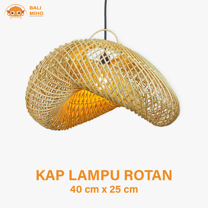 

New - Kap Lampu Rotan Model Ombak/Lampu Rotan/Lampu Cafe/Rattan Lampshade