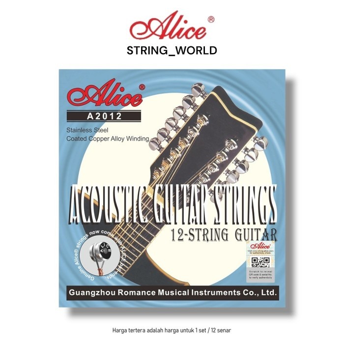 Terlaris Senar Gitar Akustik String 12 Senar Alice A2012 12 Strings SALE