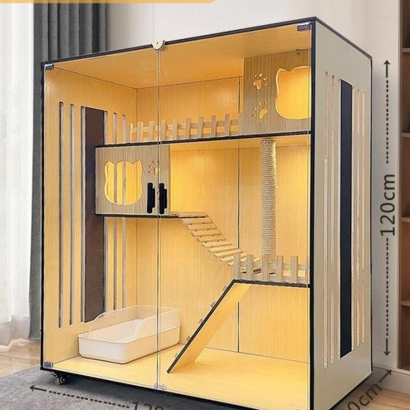 Villa Kucing Kayu Solid/Rumah Kucing /Kandang Kucing Indoor/Kandang