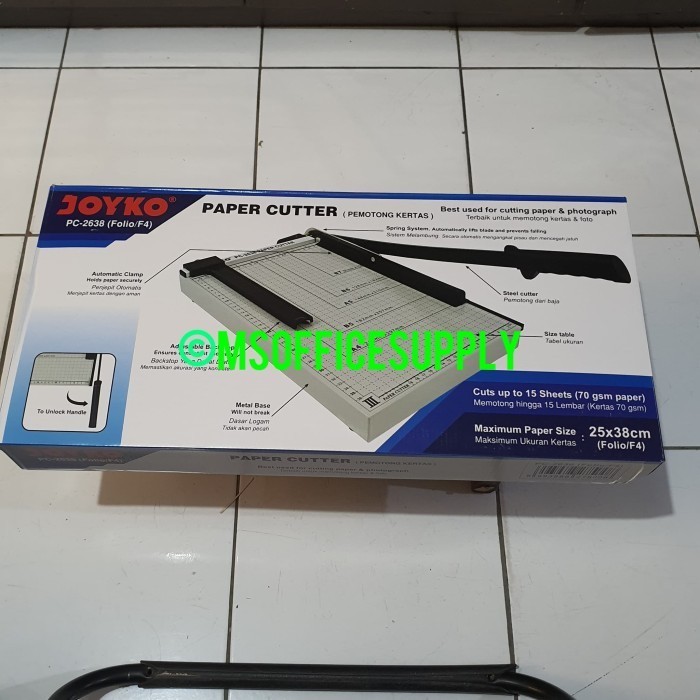 

Terlaris pemotong kertas paper cutter F4 FOLIO JOYKO LETTER 25X38 cm pc 2638 SALE